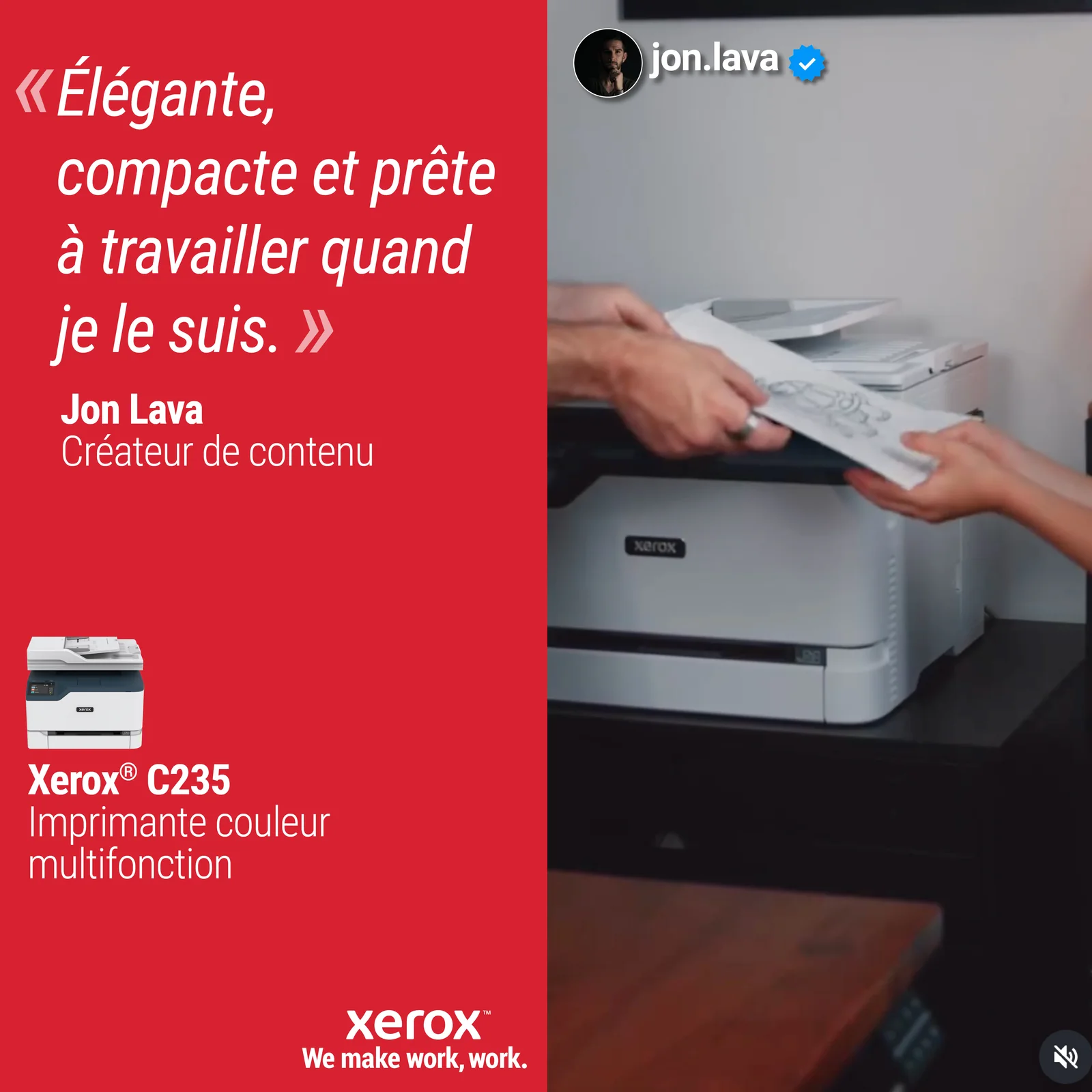 Xerox C235 copie/impression/numérisation/télécopie sans fil A4, 22 ppm, PS3 PCL5e/6, chargeur automatique de documents, 2 magasins, total 251 feuilles