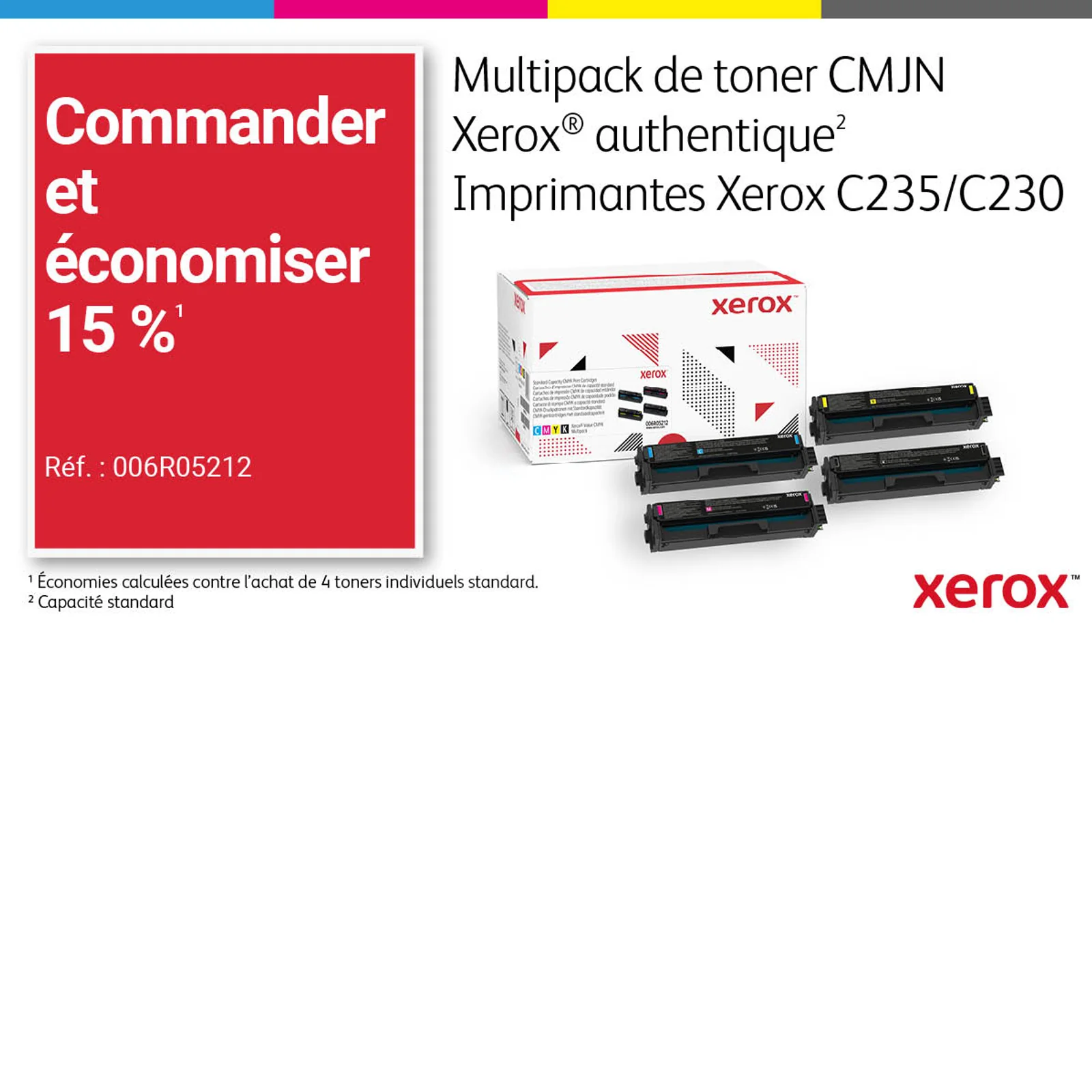Xerox C235 copie/impression/numérisation/télécopie sans fil A4, 22 ppm, PS3 PCL5e/6, chargeur automatique de documents, 2 magasins, total 251 feuilles