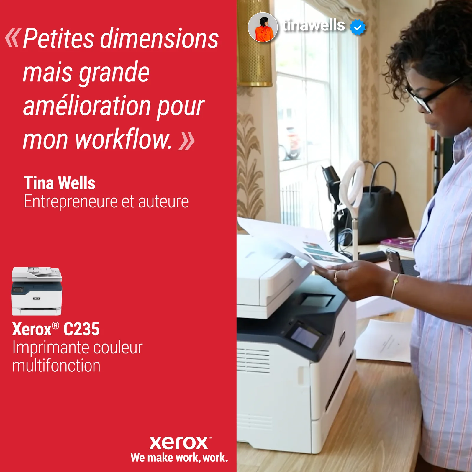 Xerox C235 copie/impression/numérisation/télécopie sans fil A4, 22 ppm, PS3 PCL5e/6, chargeur automatique de documents, 2 magasins, total 251 feuilles
