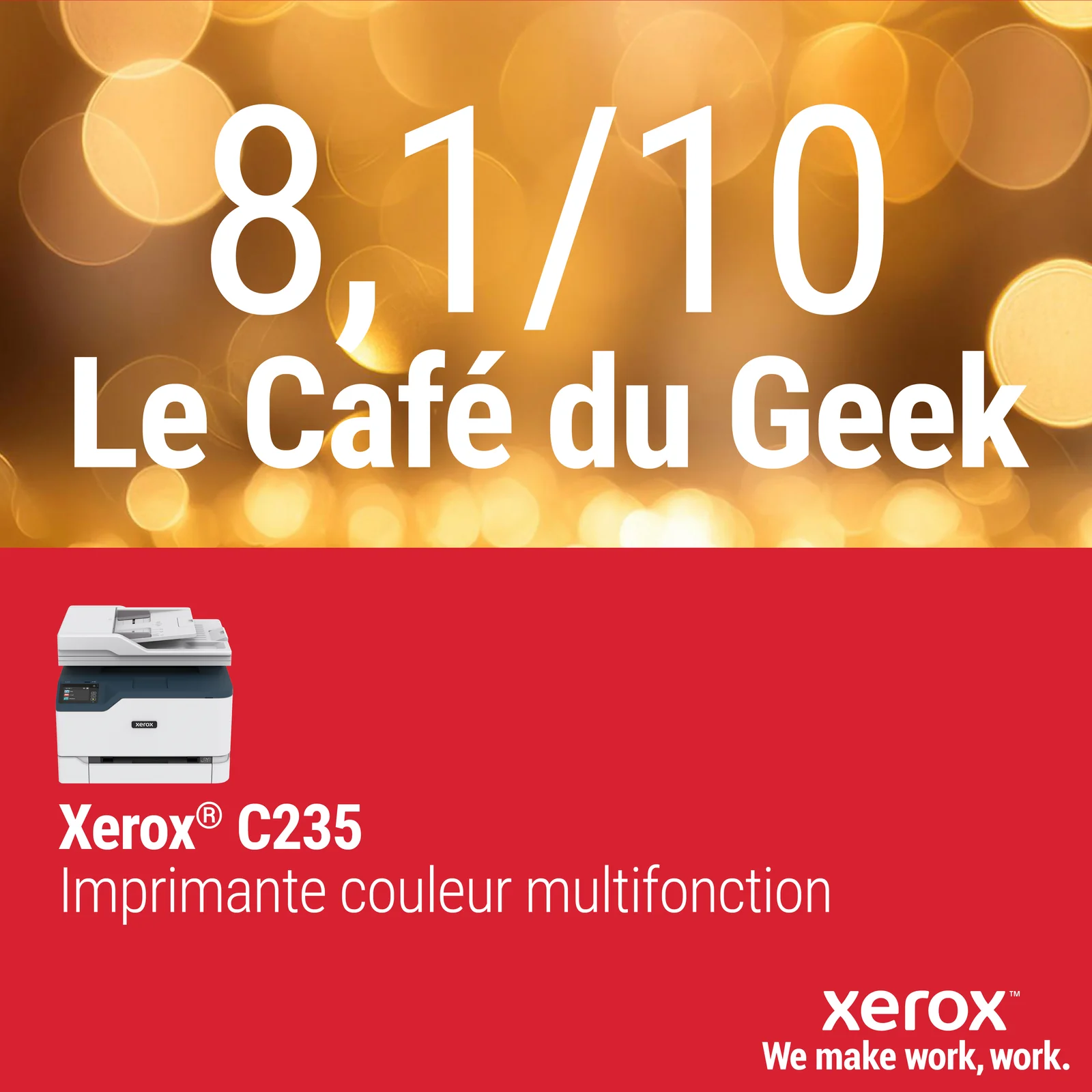 Xerox C235 copie/impression/numérisation/télécopie sans fil A4, 22 ppm, PS3 PCL5e/6, chargeur automatique de documents, 2 magasins, total 251 feuilles