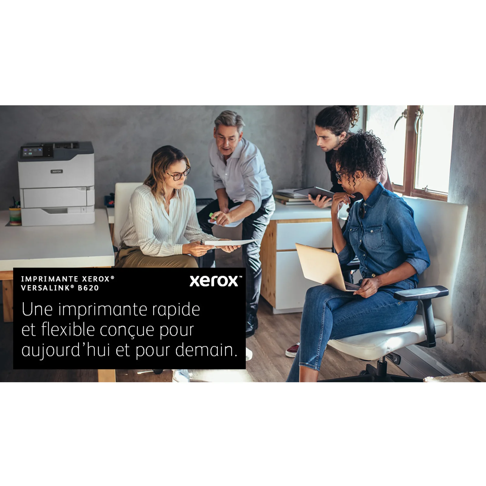 Xerox VersaLink Imprimante recto verso A4 61 ppm B620, PS3 PCL5e/6, 2 magasins 650 feuilles