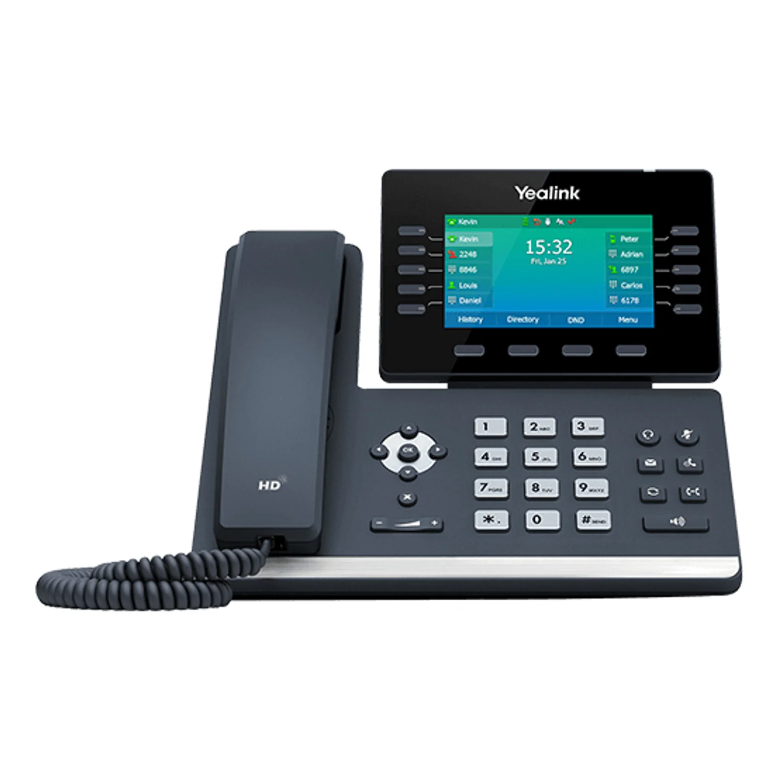 SIP-T54W téléphone fixe Noir 10 lignes LCD Wifi