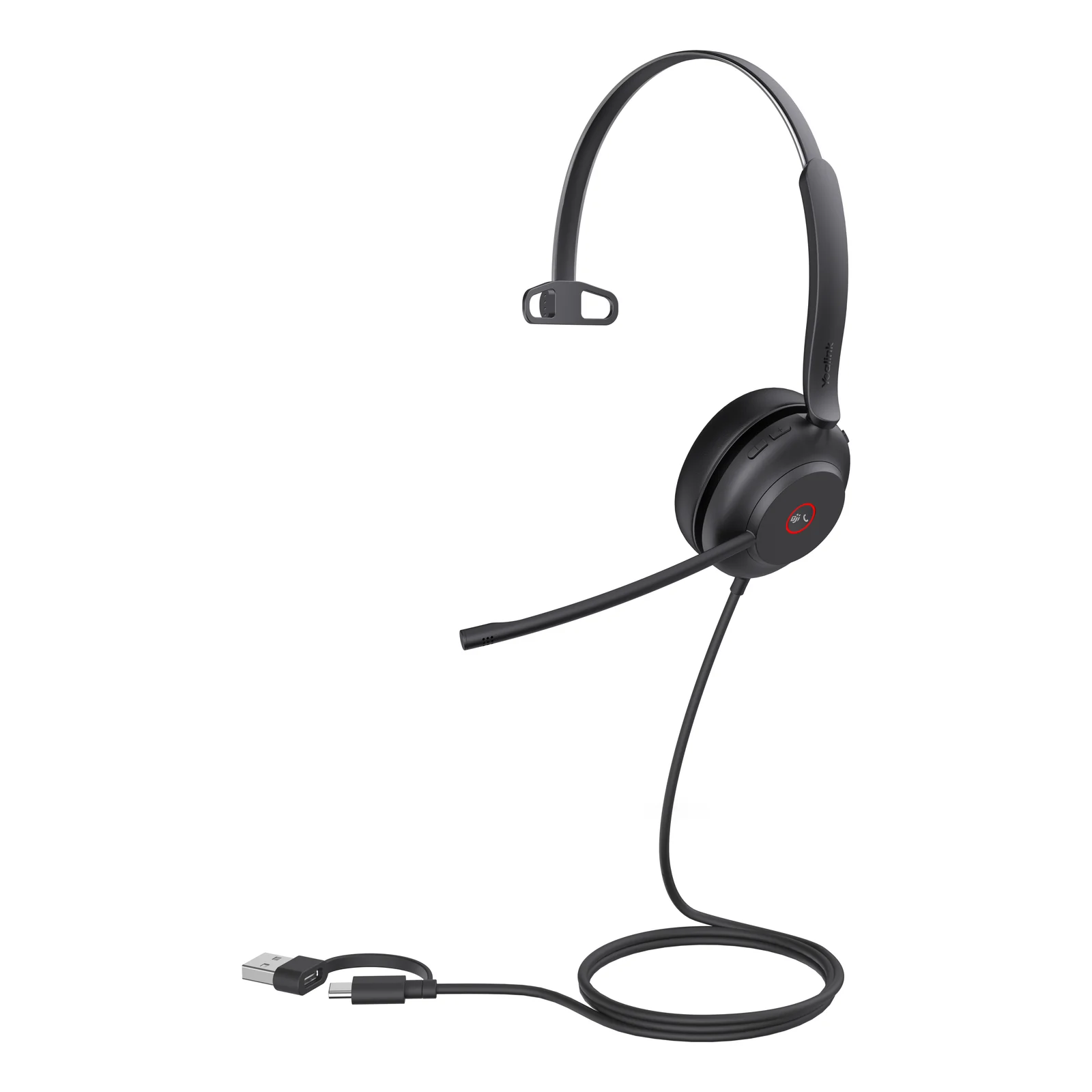 UH37 Mono Teams Casque Avec fil Arceau Bureau/Centre d'appels USB Type-C / USB Type-A Noir