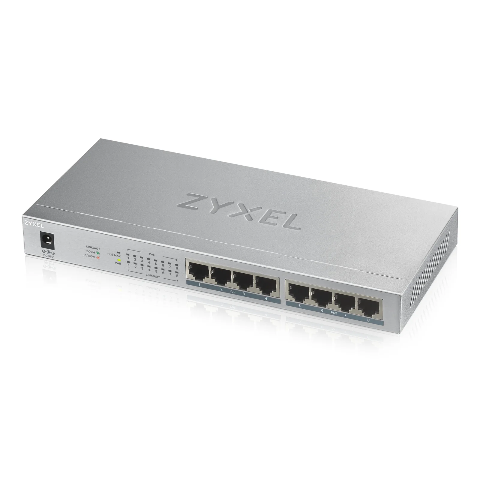 GS1008HP Non-géré Gigabit Ethernet (10/100/1000) Connexion Ethernet, supportant l'alimentation via ce port (PoE) Gris