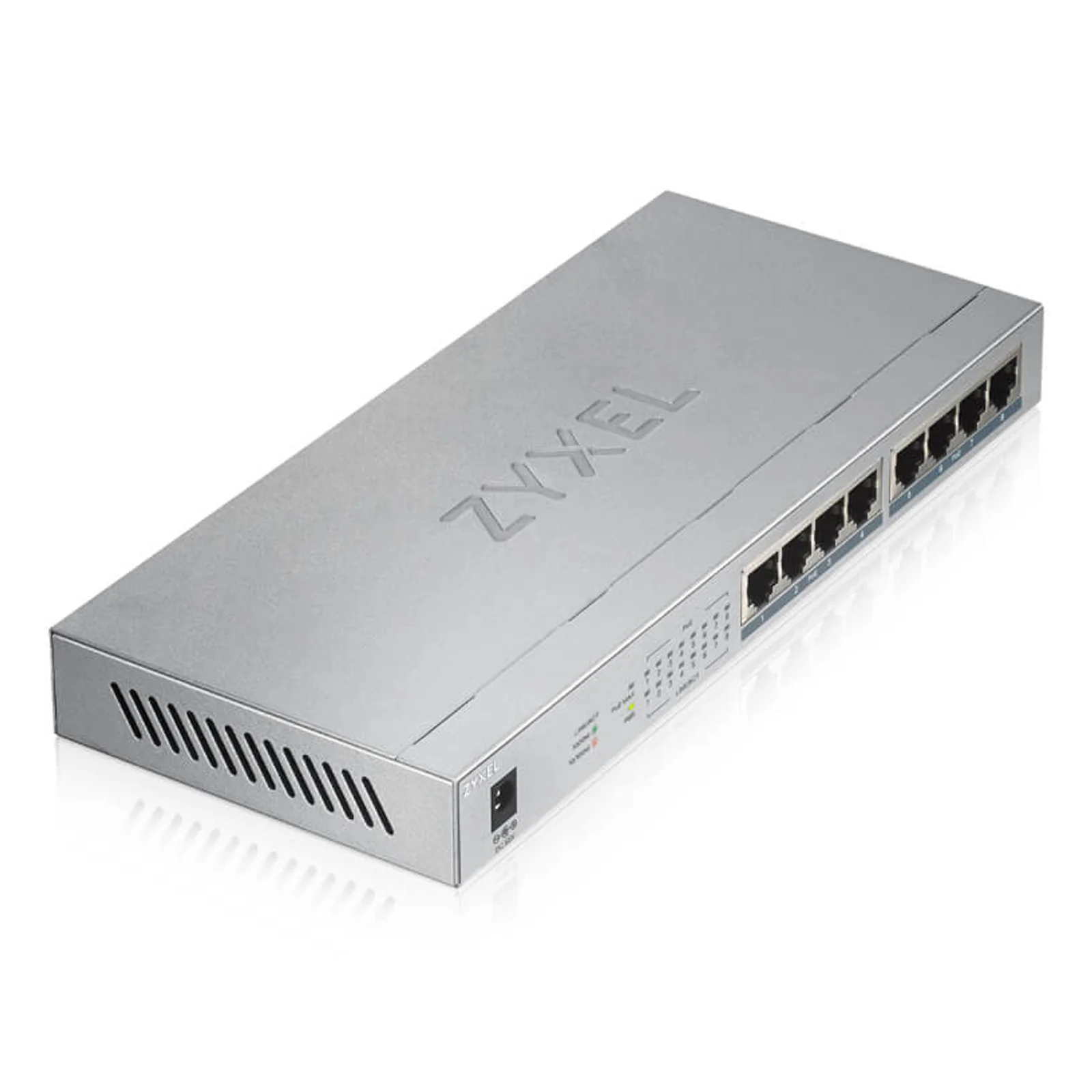 Zyxel GS1008HP Non-géré Gigabit Ethernet (10/100/1000) Connexion Ethernet, supportant l'alimentation via ce port (PoE) Gris