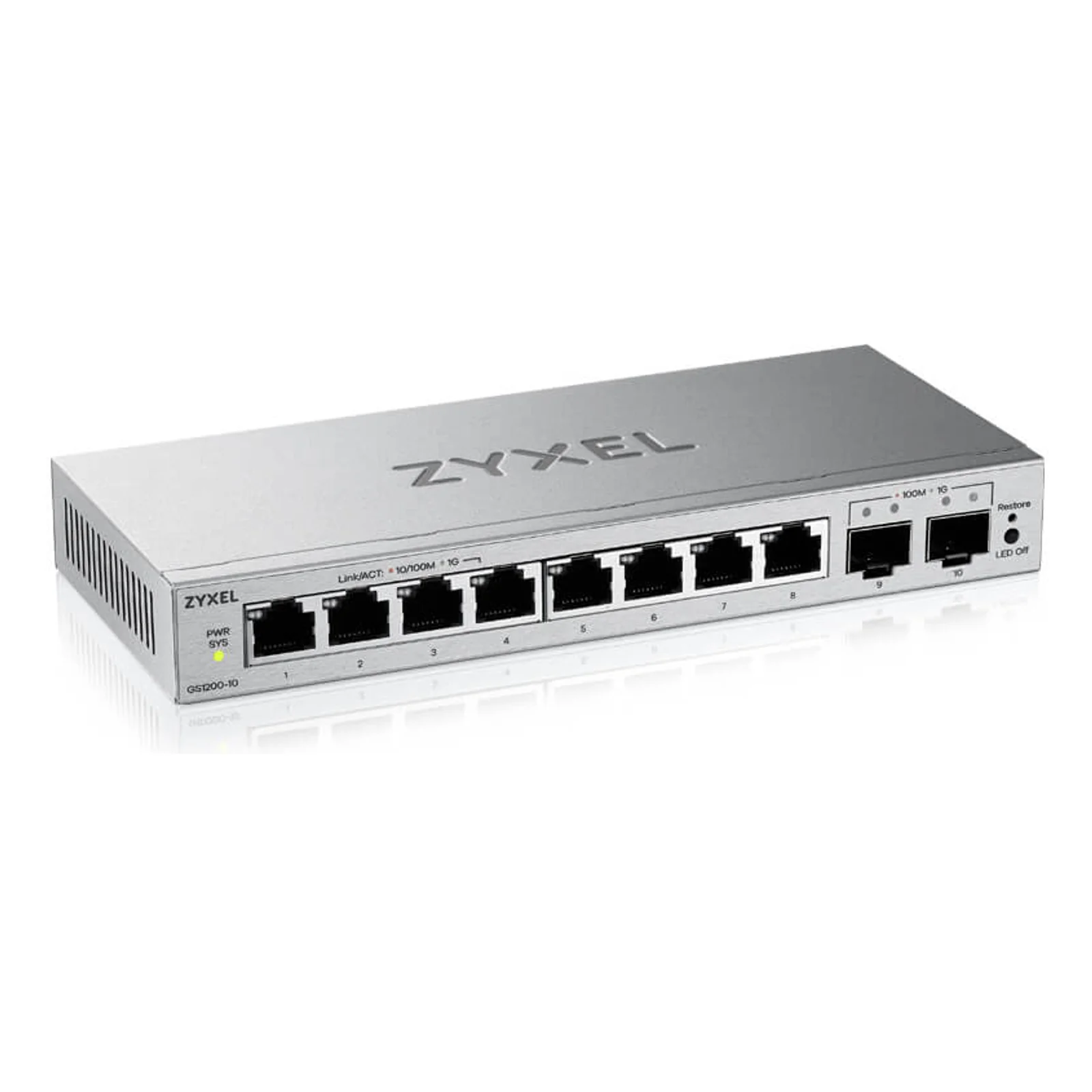 Zyxel GS1200-10v3 Géré L2 Gigabit Ethernet (10/100/1000) Bureau Gris