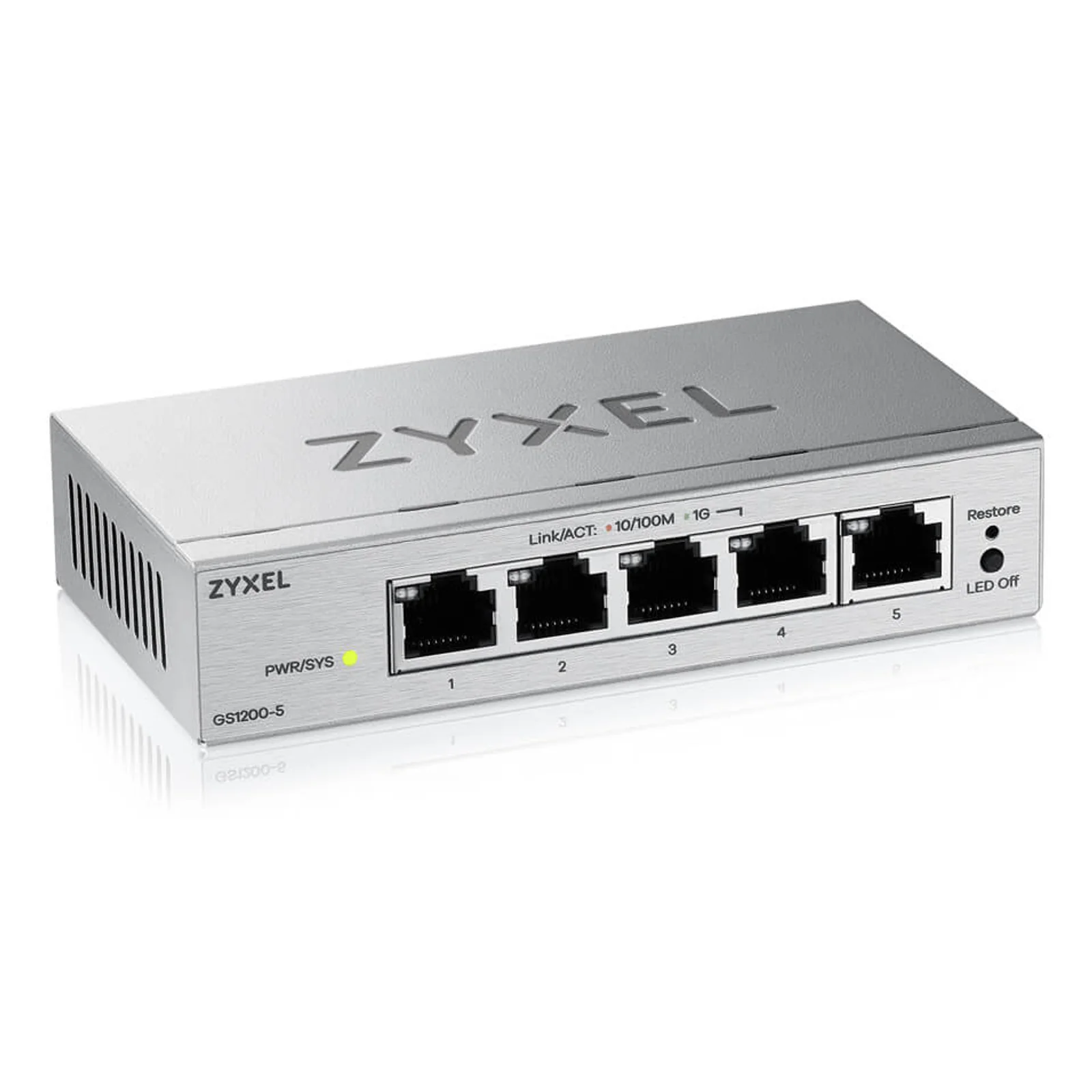 Zyxel GS1200-5V3 Géré L2 Gigabit Ethernet (10/100/1000) Bureau Gris