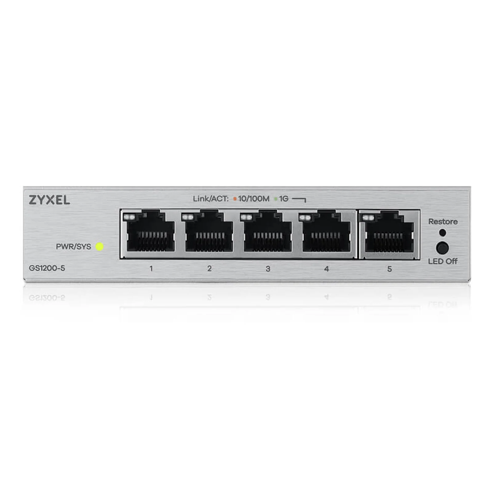 Zyxel GS1200-5V3 Géré L2 Gigabit Ethernet (10/100/1000) Bureau Gris