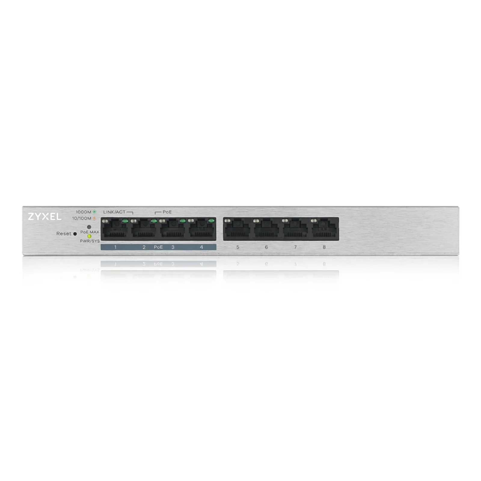 Zyxel GS1200-8HP v2 Géré Gigabit Ethernet (10/100/1000) Connexion Ethernet, supportant l'alimentation via ce port (PoE) Gris
