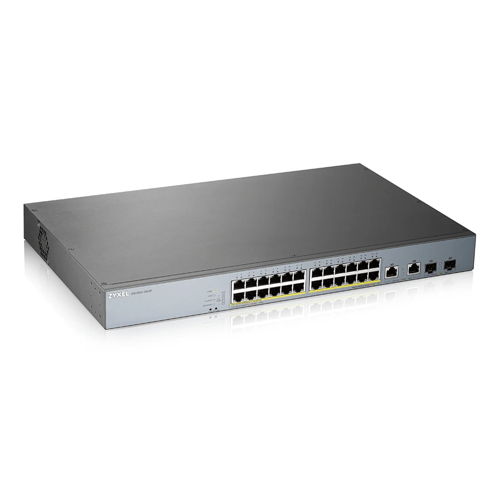 GS1350-26HP-EU0101F commutateur réseau Géré L2 Gigabit Ethernet (10/100/1000) Connexion Ethernet, supportant l'alimentation via ce port (PoE) Gris