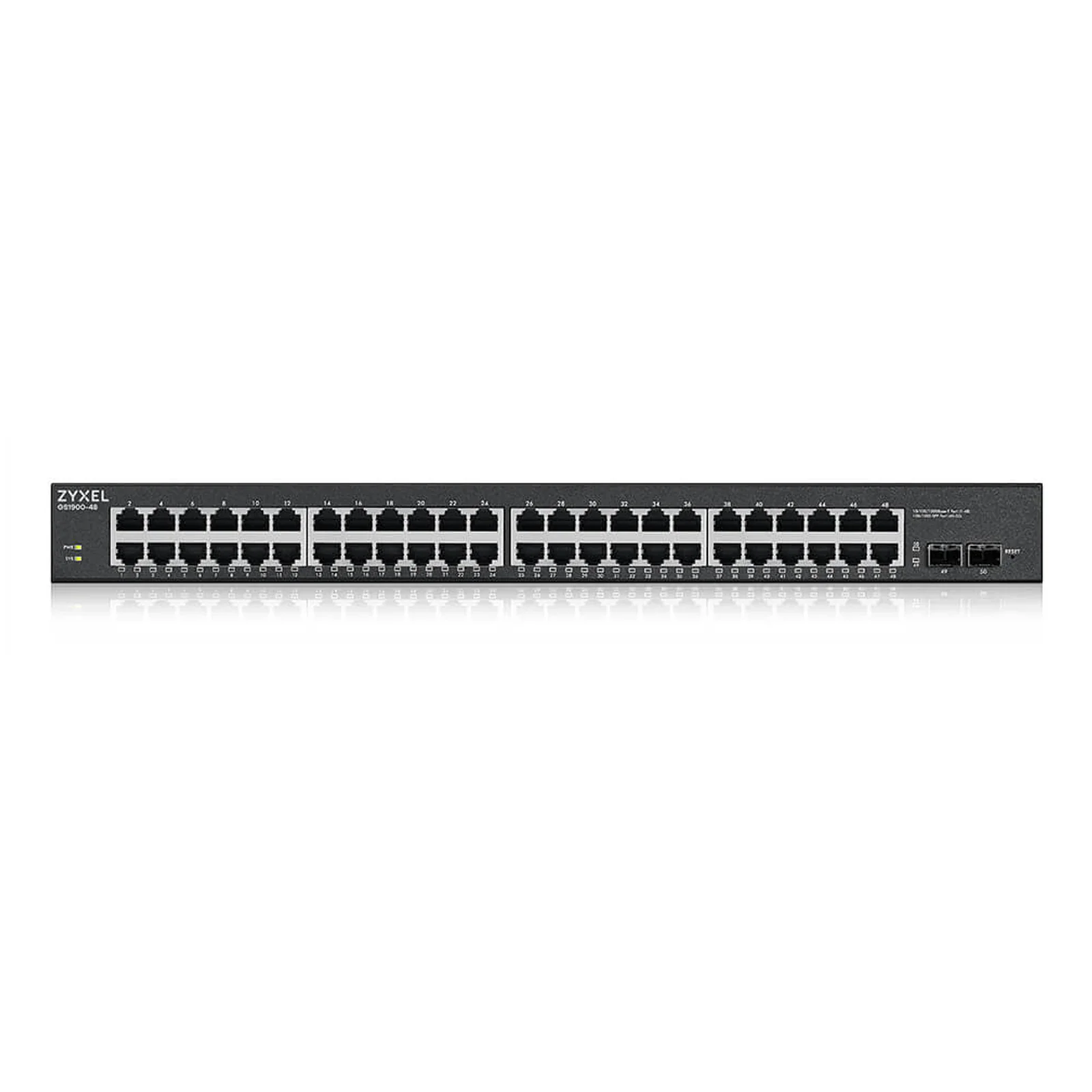 GS1900-48HPv2 Géré L2 Gigabit Ethernet (10/100/1000) Connexion Ethernet, supportant l'alimentation via ce port (PoE) Noir
