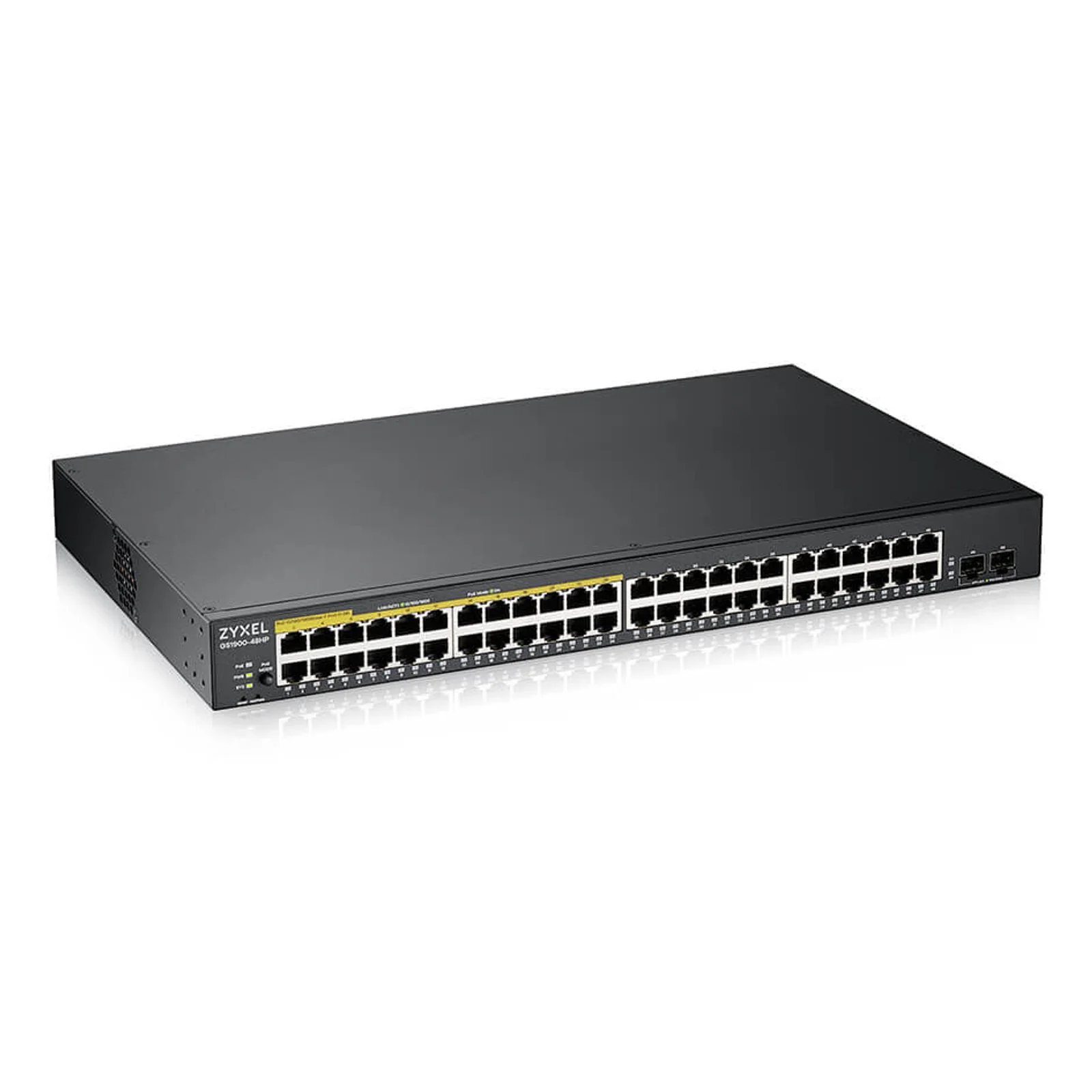 Zyxel GS1900-48HPv2 Géré L2 Gigabit Ethernet (10/100/1000) Connexion Ethernet, supportant l'alimentation via ce port (PoE) Noir