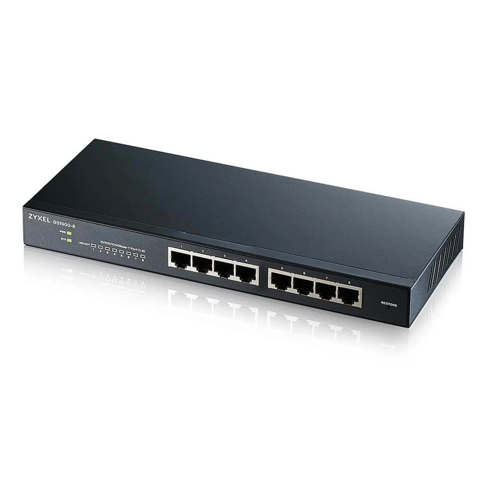 GS1900-8 Géré L2 Gigabit Ethernet (10/100/1000) Noir