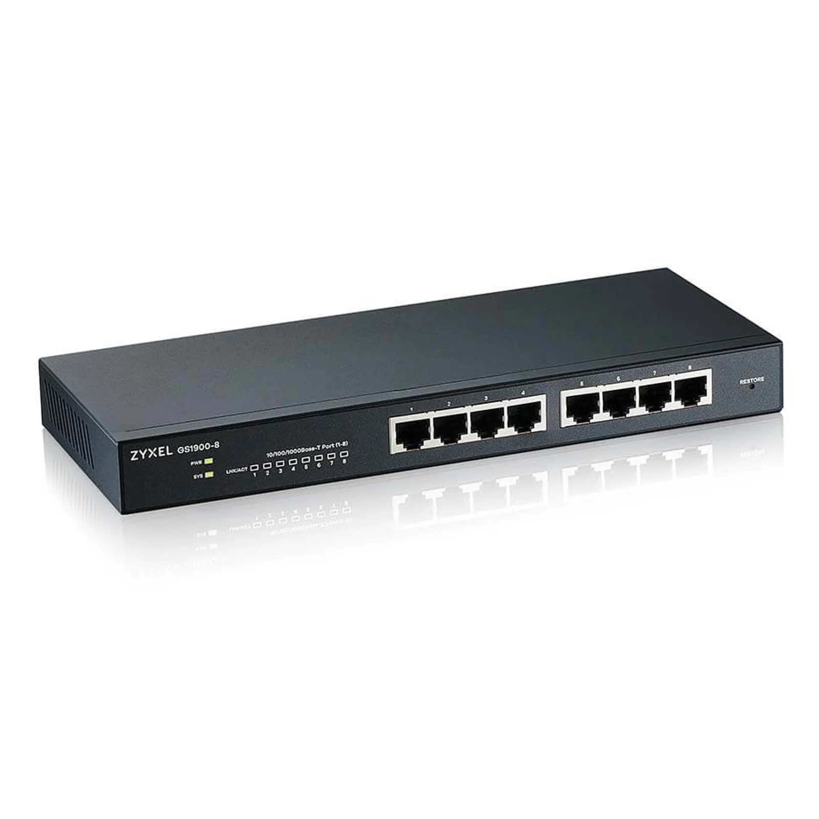 Zyxel GS1900-8 Géré L2 Gigabit Ethernet (10/100/1000) Noir