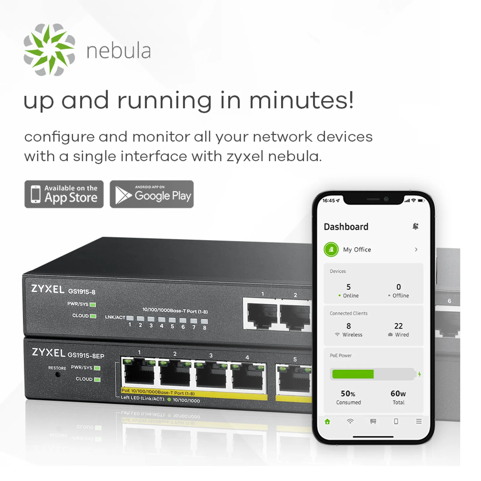 Zyxel GS1915-8 Géré L2 Gigabit Ethernet (10/100/1000) Noir
