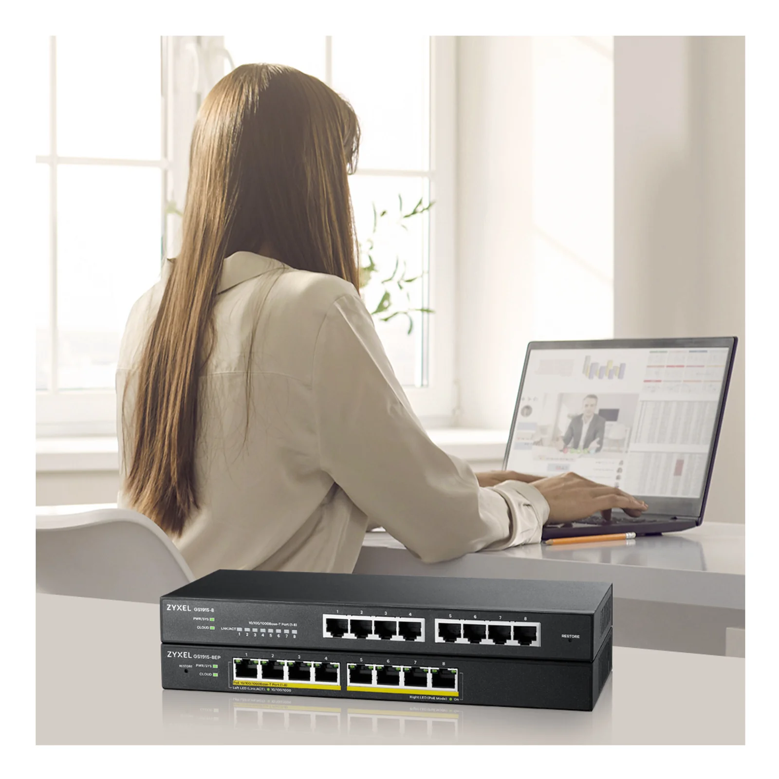 Zyxel GS1915-8 Géré L2 Gigabit Ethernet (10/100/1000) Noir