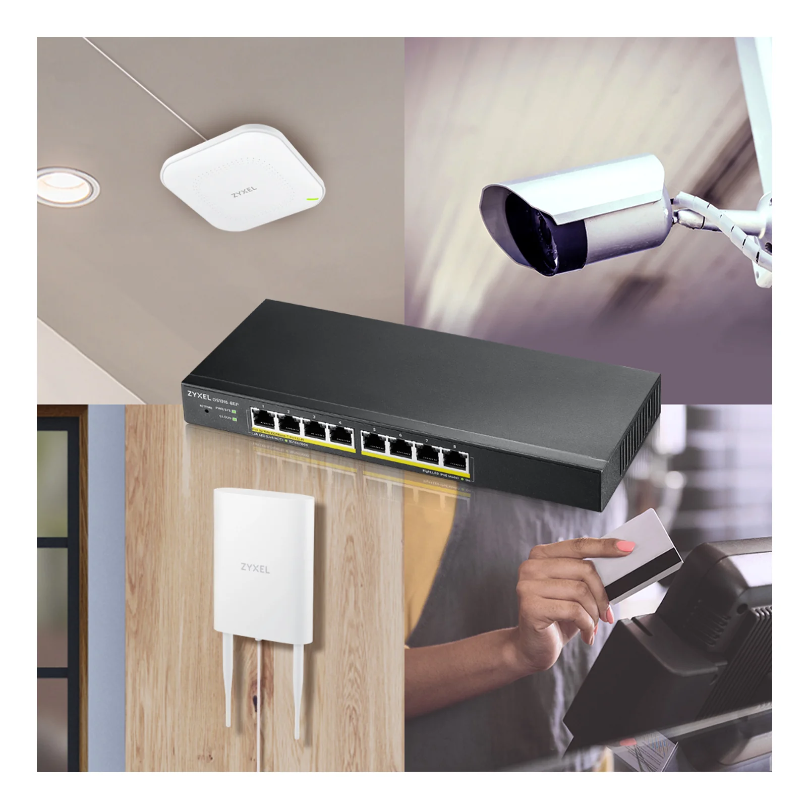Zyxel GS1915-8EP Géré L2 Gigabit Ethernet (10/100/1000) Connexion Ethernet, supportant l'alimentation via ce port (PoE) Noir