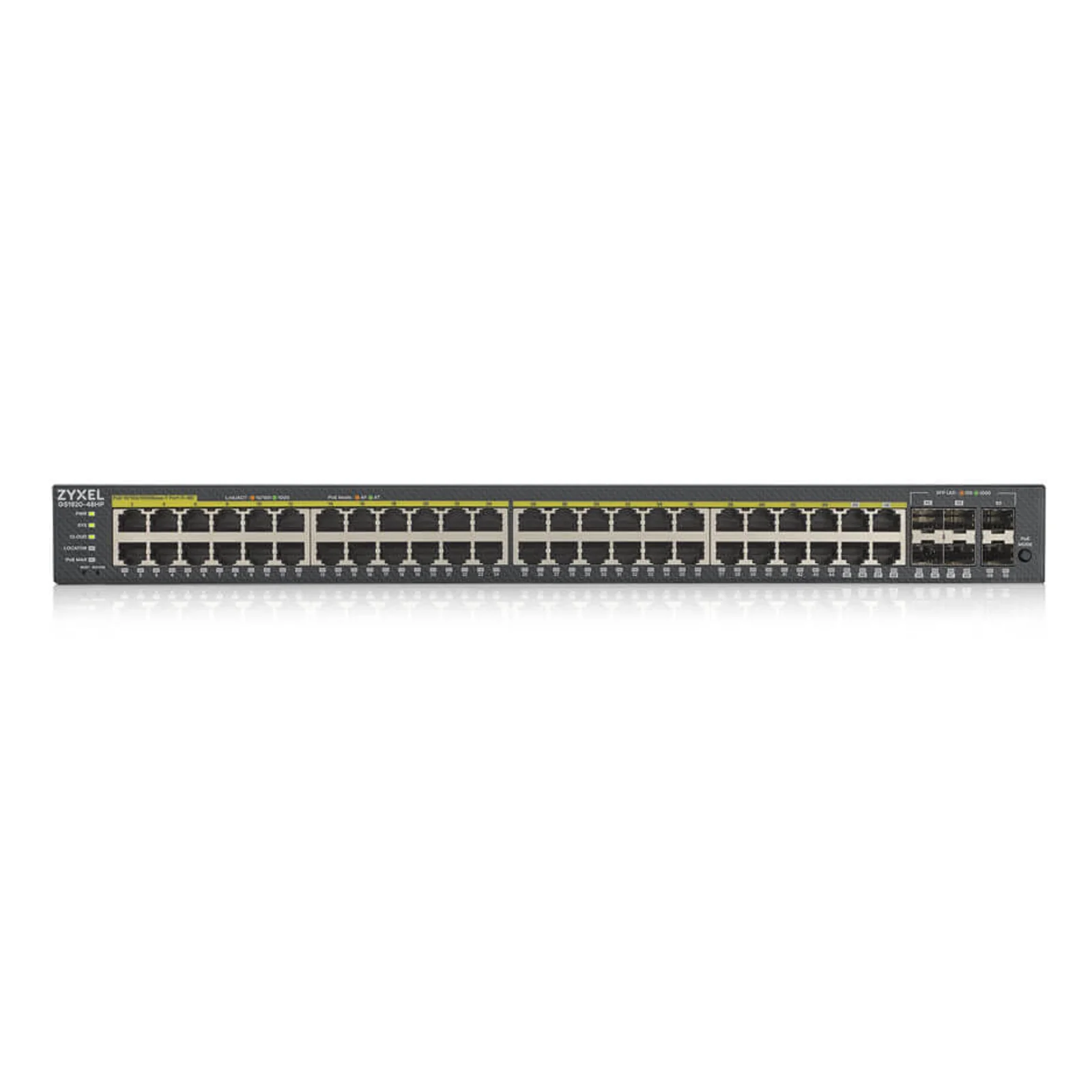 Zyxel GS1920-48HPV2 Géré Gigabit Ethernet (10/100/1000) Connexion Ethernet, supportant l'alimentation via ce port (PoE) Noir