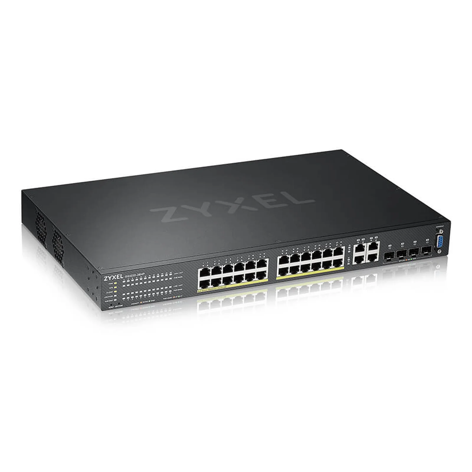 GS2220-28HP-EU0101F commutateur réseau Géré L2 Gigabit Ethernet (10/100/1000) Connexion Ethernet, supportant l'alimentation via ce port (PoE) Noir