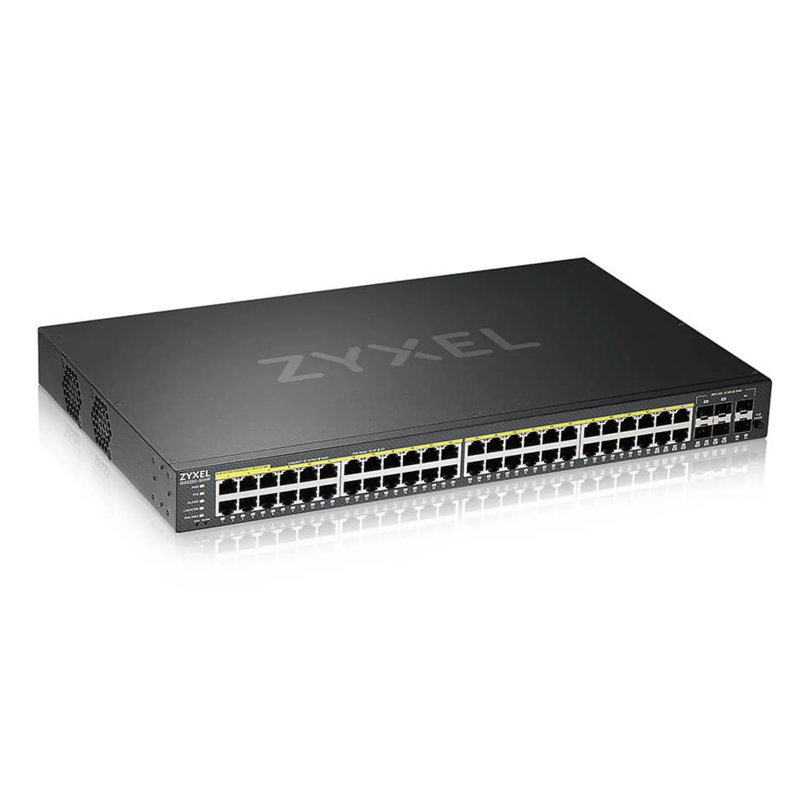 GS2220-50HP-EU0101F commutateur réseau Géré L2 Gigabit Ethernet (10/100/1000) Connexion Ethernet, supportant l'alimentation via ce port (PoE) Noir