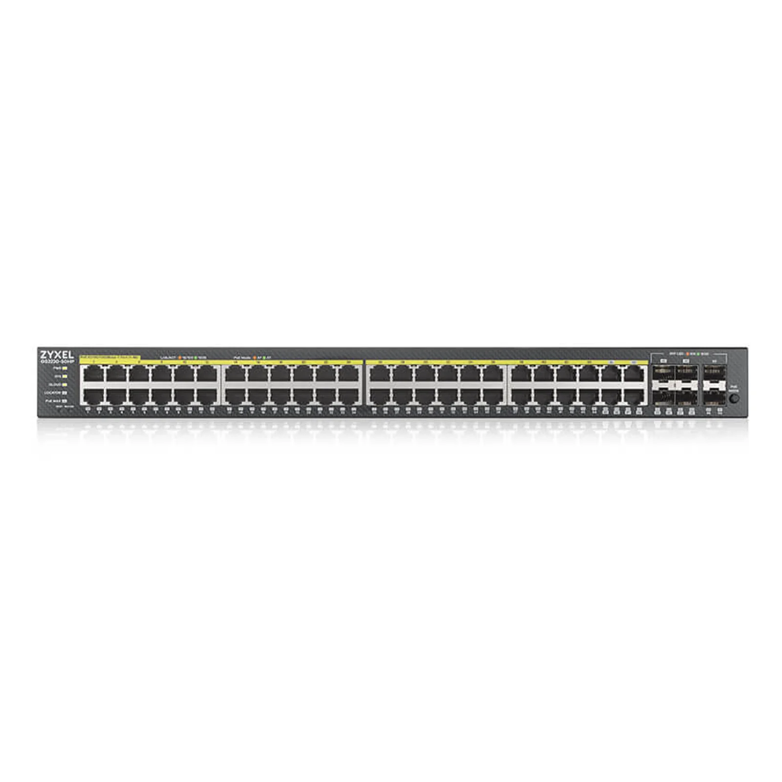 Zyxel GS2220-50HP-EU0101F commutateur réseau Géré L2 Gigabit Ethernet (10/100/1000) Connexion Ethernet, supportant l'alimentation via ce port (PoE) Noir