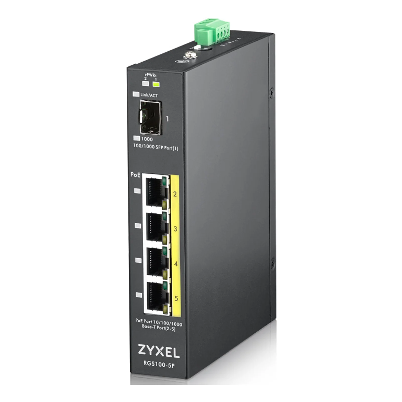 RGS100-5P Non-géré L2 Gigabit Ethernet (10/100/1000) Connexion Ethernet, supportant l'alimentation via ce port (PoE) Noir
