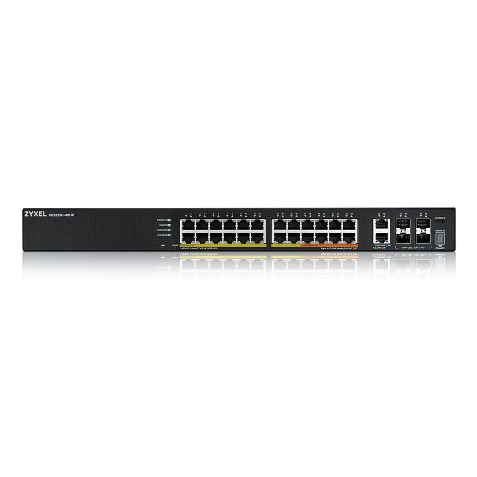 Zyxel XGS2220-30HP Géré L3 Gigabit Ethernet (10/100/1000) Connexion Ethernet, supportant l'alimentation via ce port (PoE) Noir