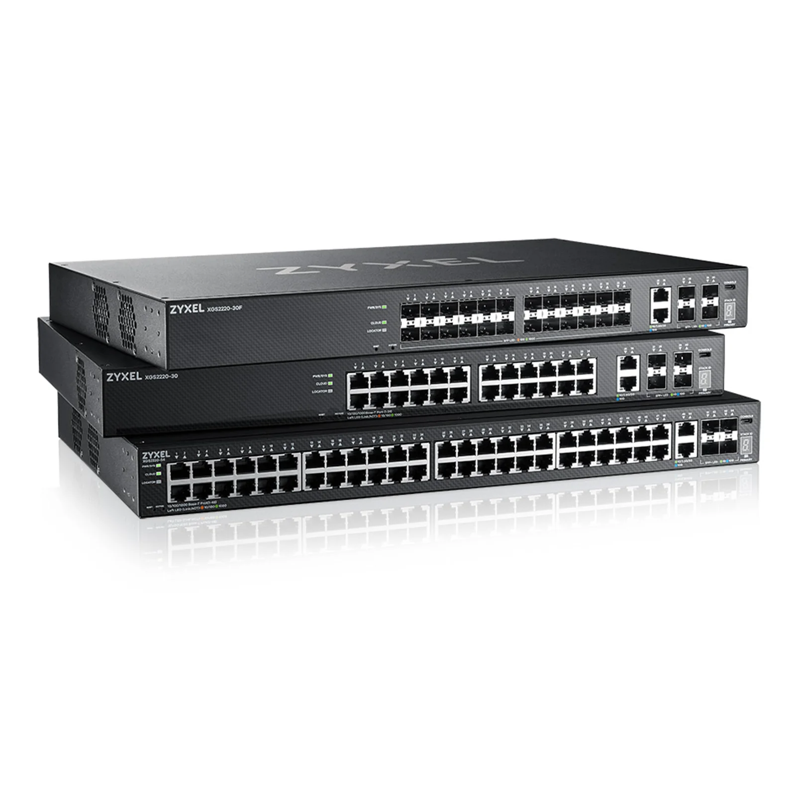 Zyxel XGS2220-30HP Géré L3 Gigabit Ethernet (10/100/1000) Connexion Ethernet, supportant l'alimentation via ce port (PoE) Noir
