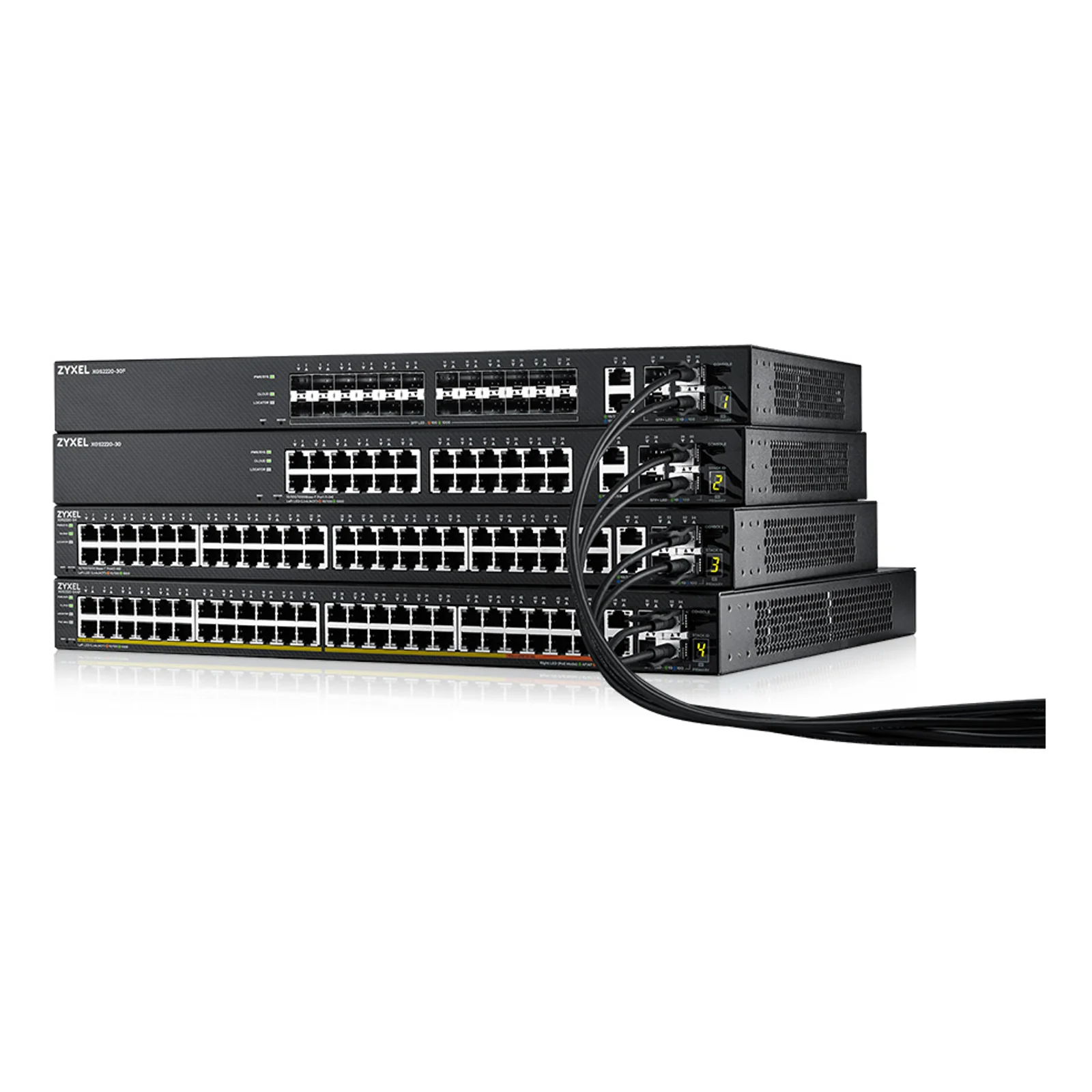 Zyxel XGS2220-30HP Géré L3 Gigabit Ethernet (10/100/1000) Connexion Ethernet, supportant l'alimentation via ce port (PoE) Noir